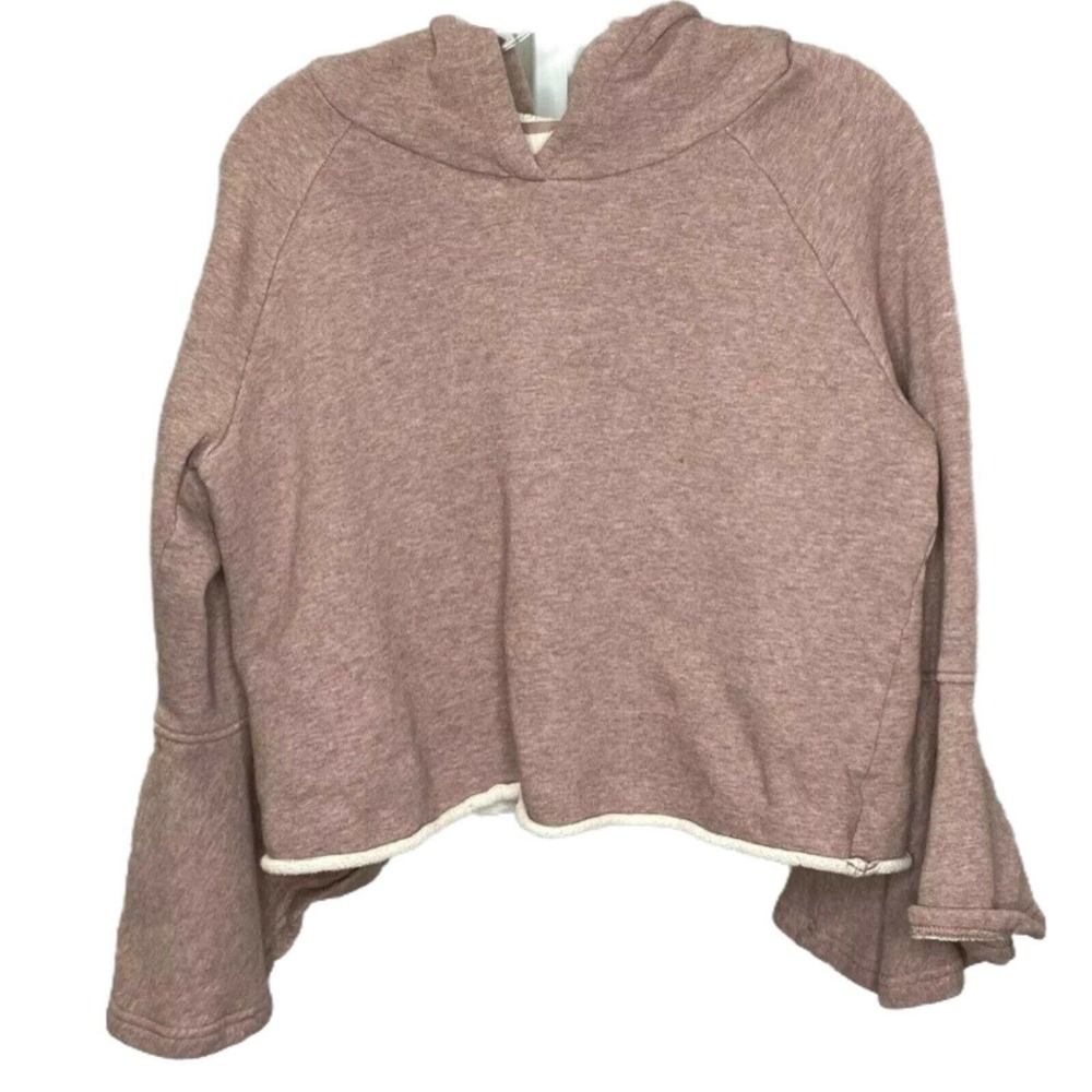 Melrose And Market Women's Sweatshirt Hoodie Long‎ Sleeve Cropped Bell Sleeve S